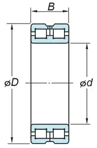 Full complement type cylindrical roller bearings